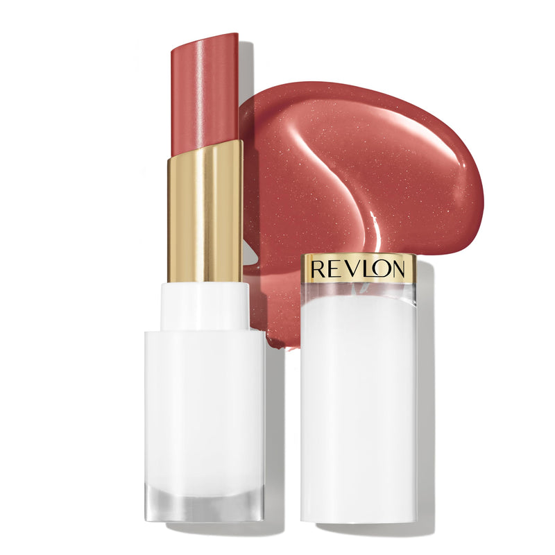 REVLON Super Lustrous Glass Shine Balm, Hydrating Tinted Lipstick, Sheer, Glossy Shiny Finish, 002 Pink Flip, 0.11 oz