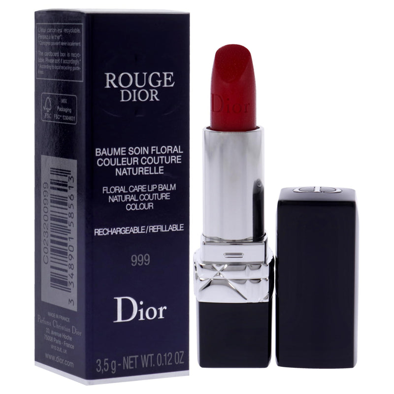 Christian Dior Rouge Dior Colored Satin Lip Balm - 999 The Iconic Red for Women - 0.12 oz Lipstick (Refillable)