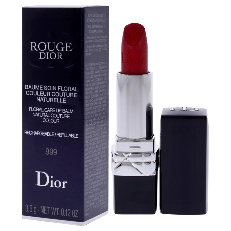 Christian Dior Rouge Dior Colored Satin Lip Balm - 999 The Iconic Red for Women - 0.12 oz Lipstick (Refillable)
