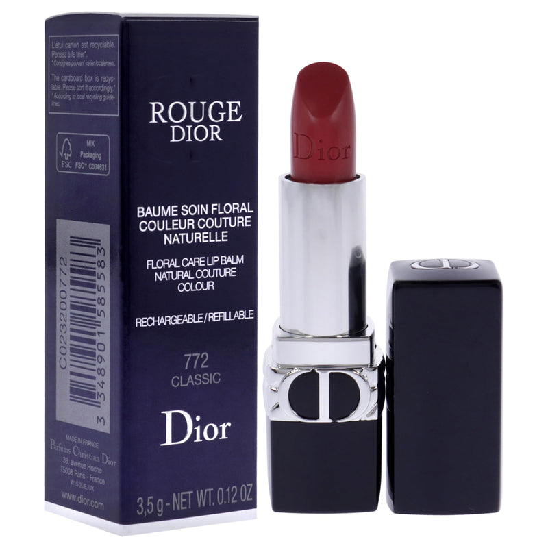 Christian Dior Rouge Dior Colored Satin Lip Balm - 999 The Iconic Red for Women - 0.12 oz Lipstick (Refillable)