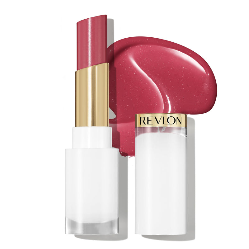 REVLON Super Lustrous Glass Shine Balm, Hydrating Tinted Lipstick, Sheer, Glossy Shiny Finish, 002 Pink Flip, 0.11 oz