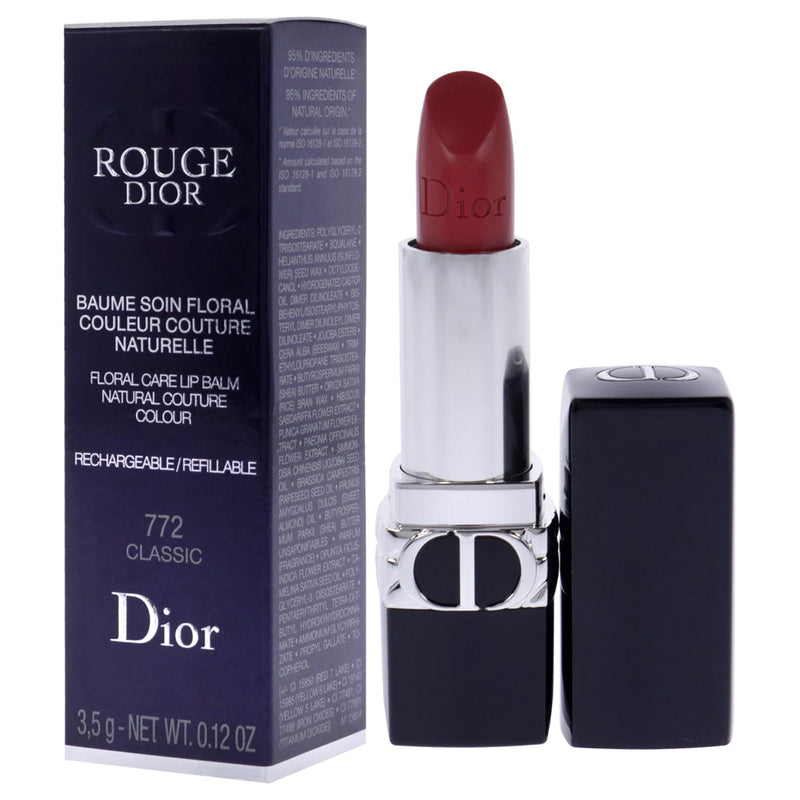 Christian Dior Rouge Dior Colored Satin Lip Balm - 999 The Iconic Red for Women - 0.12 oz Lipstick (Refillable)