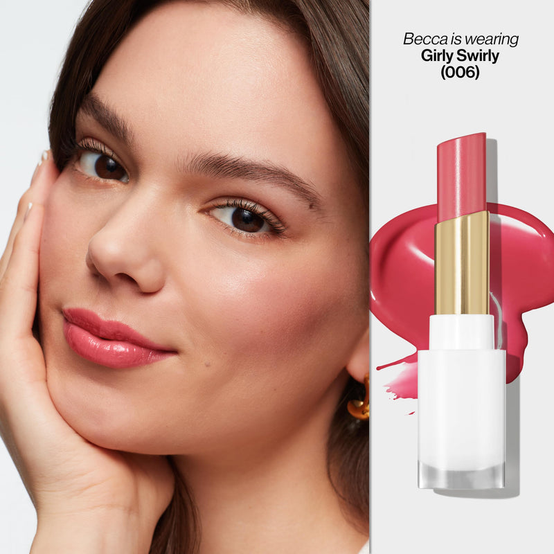 REVLON Super Lustrous Glass Shine Balm, Hydrating Tinted Lipstick, Sheer, Glossy Shiny Finish, 002 Pink Flip, 0.11 oz